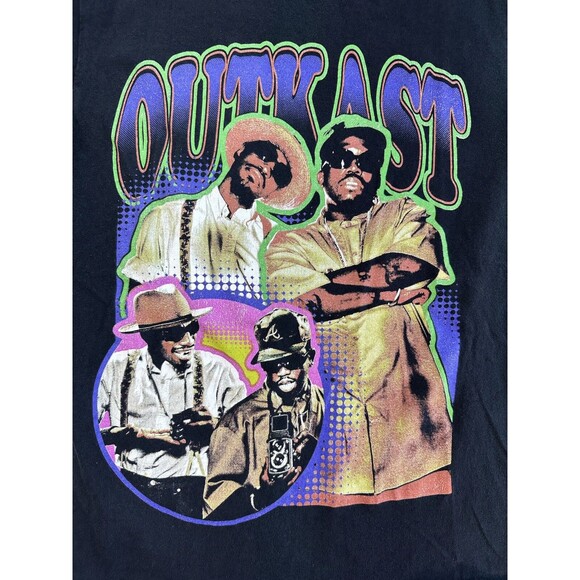 Outkast Black Crewneck Tshirt Tee Pullover Graphic Short Sleeve Mens Small HOLE - Picture 2 of 7